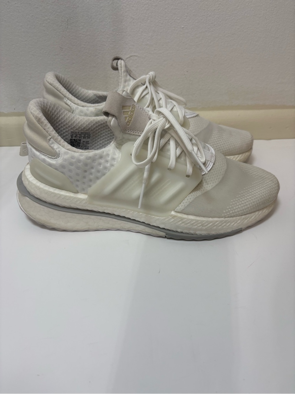 adidas Cream and White Slip-On Athletic Sneakers